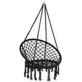 Comfortable And Safe Hanging Hammock Chair With Handwoven Macrame Cotton Backrest