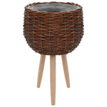 3 PC Tripod Planter Wicker Pots with PE Lining