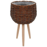 3 PC Tripod Planter Wicker Pots with PE Lining