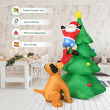 6.5 Feet Outdoor Inflatable Christmas Tree Santa Dog Decor with LED Lights