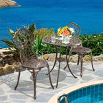 3 Pcs Cast Aluminum leaf anitque finish bronze Bistro Set