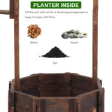 Outdoor Reinforced And Anti-corrosive Wooden Wishing Well Flowerpot Garden Decor