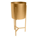 22; 18 Round Indoor Planter; Iron Stand; Set of 2; Champagne Gold; DunaWest