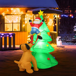 6.5 Feet Outdoor Inflatable Christmas Tree Santa Dog Decor with LED Lights