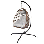 Swing Egg Chair, Stand, Indoor Outdoor Wicker Rattan Patio Basket Hanging Chair, C Type bracket ; cushion pillow;