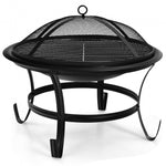 22 Inch Steel Outdoor Fire Pit Bowl grill With Wood Grate