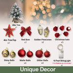 2ft Tabletop Artificial Mini Christmas Tree, Flocked Snow; Ornaments, Home & Office