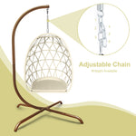Swing Egg Chair, Stand, Indoor Outdoor Wicker Rattan Patio Basket Hanging Chair, C Type bracket ; cushion pillow;