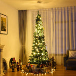 PVC Artificial Slim Pencil National Christmas Tree with Metal Stand