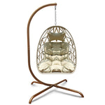 Swing Egg Chair, Stand, Indoor Outdoor Wicker Rattan Patio Basket Hanging Chair, C Type bracket ; cushion pillow;