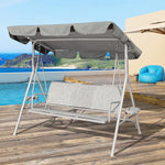 3 Person Patio Swing Seat with Drink Trays, Adjustable Canopy, Patio, Garden, Poolside, Balcony