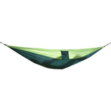 Double Outdoor Hammock Swing Bed Portable Parachute Nylon Fabric Blackish Green