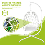 Swing Egg Chair, Stand, Indoor Outdoor Wicker Rattan Patio Basket Hanging Chair, C Type bracket ; cushion pillow;