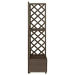 Corner Trellis Planter Gray 15.7"x15.7"x59" Solid Fir Wood