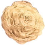 Ruffled Rose Decorative Pillow Throw - Champagne