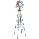 8ft Windmill Backyard, Ornamental, Yard, Weather Resistant Outdoor Garden Decor, Weather Vane