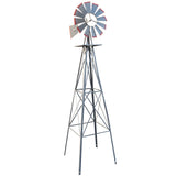 8ft Windmill Backyard, Ornamental, Yard, Weather Resistant Outdoor Garden Decor, Weather Vane