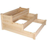 3 Tier Raised Garden Bed Kit Wooden Planter Box Heavy Duty Solid Fir Wood, 47" x 47" x 21"