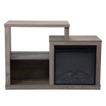 Fireplace TV Stand for TVs Up to 41" Media Entertainment Center Console Table, Open Storage Shelves, Taupe