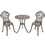 3 Pcs Cast Aluminum leaf anitque finish bronze Bistro Set