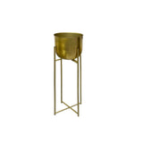 40; 30; 20 Inch High Brass Raised Planter with Stand; Set of 3; Gold; DunaWest