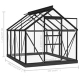 Large Glass Greenhouse Anthracite 61"x78.9"x75.2" Aluminum