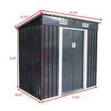 4 x 6 Ft Outdoor Metal Shed Tool Storage Sliding Door Vents Backyard Garden Patio Weatherproof