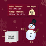 8ft Christmas Quick Air Inflatable Rotating Snowman w/Colored LED Outdoor Decoration