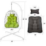 Swing Egg Chair, Stand, Indoor Outdoor Wicker Rattan Patio Basket Hanging Chair, C Type bracket ; cushion pillow;