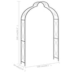 Decorative Metal Garden Arch Black 59.1"x13.4"x94.5" Iron