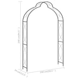 Decorative Metal Garden Arch Black 59.1"x13.4"x94.5" Iron