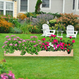 7.5 Feet Raised Garden Bed Wooden Planter Box 2 Separate Planting Space, 22"x 9"x 90"