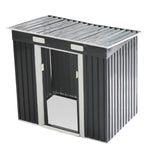 4 x 6 Ft Outdoor Metal Shed Tool Storage Sliding Door Vents Backyard Garden Patio Weatherproof