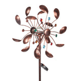 Solar Wind Spinner LED Lighting Glass Ball Kinetic Wind Dual Direction Decorative Lawn Wind Mill