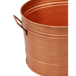 Copper Hammered Pattern Galvanized Farmhouse Style Tub Pot Bucket