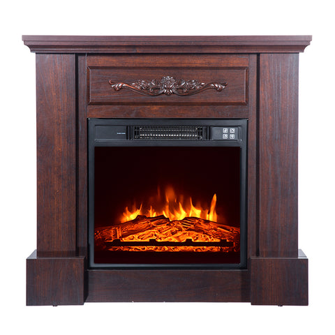 ZOKOP SF103-18G HA203-32 32 inches Wood Brown electric Fireplace Cabinet 1400W Single Color, Small Remote