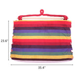 Free shipping Distinctive Cotton Canvas Hanging Rope Chair with Pillows Rainbow