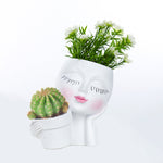 Resin Flower Pot Vase Artistic Sculpture Head face Planter Flower Pot