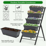 4 ft Vertical Raised Garden Bed with 5 Tiers for Patio Balcony