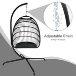 Swing Egg Chair, Stand, Indoor Outdoor Wicker Rattan Patio Basket Hanging Chair, C Type bracket ; cushion pillow;