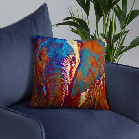 Elephant throw pillow Decorative Graphic colorful Accent print