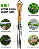 Gardtech Hand Weeder Multi Use Garden tool, Wooden Handle Stainless Steel Head,Transplanting, Pruning, Digging