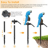 Solar Powered Parrot Garden Light IP65 Waterproof LED Landscape Decorative Lawn Lamp