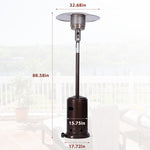 Outdoor Gas Heater, Portable Heater, 88 Inches Tall Premium Standing Patio Heater, With Auto Shut Off And Simple Ignition System, Wheels And Base Reservoir RT