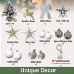 2ft Tabletop Artificial Mini Christmas Tree, Flocked Snow; Ornaments, Home & Office