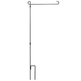 Garden Flag Stand Flagpole Weatherproof Wrought Iron Coated Yard Flag Holder For Yard Flag Party Banner Fits 11.8x17.7in Flag