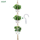 Macrame Plant Hangers with Hooks jute Rope Braided Hanging Planter Baskets