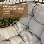 Swing Egg Chair, Stand, Indoor Outdoor Wicker Rattan Patio Basket Hanging Chair, C Type bracket ; cushion pillow;