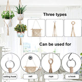 Macrame Plant Hangers with Hooks jute Rope Braided Hanging Planter Baskets