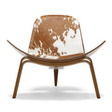 Carl Hanson Danish Shell Cowhide style pattern Wood Modern Chair - GardenDecorNmore.com